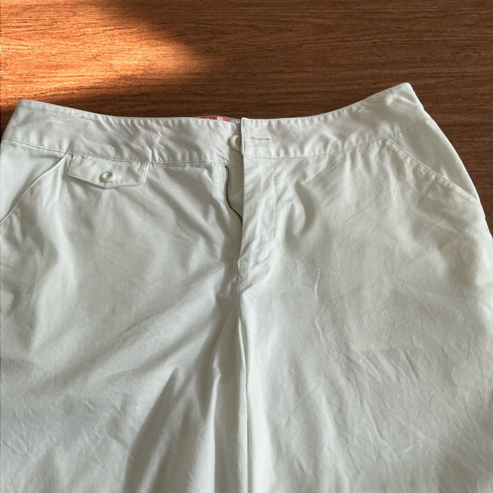 Christopher & Banks White Chinos Lightweight Cotton Blend